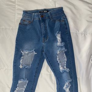 Fashion nova ripped high waisted jeans
